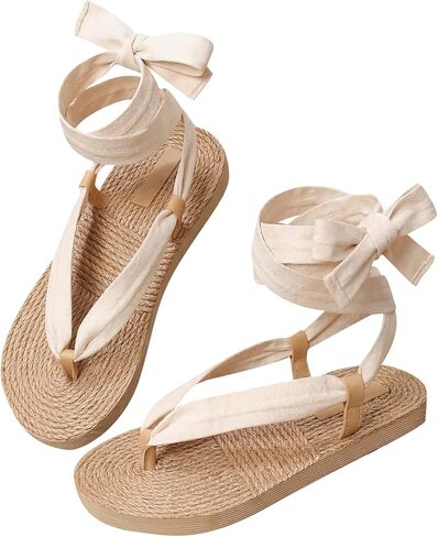 دانتيل Gorglitter Women's Up Thong Flat Flat in Kuwait