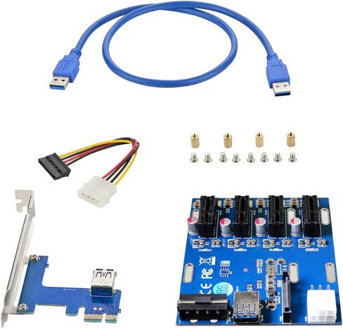AAAwave PCI-E 1x إلى 4 محول PCI-E Multiplier HUB (عبوة من 1) in Kuwait