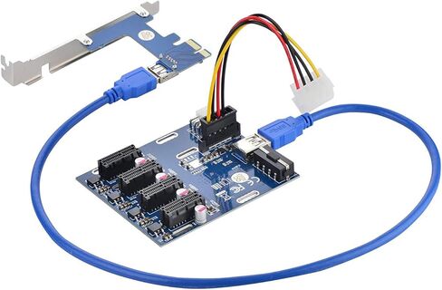 AAAwave PCI-E 1x إلى 4 محول PCI-E Multiplier HUB (عبوة من 1) in Kuwait
