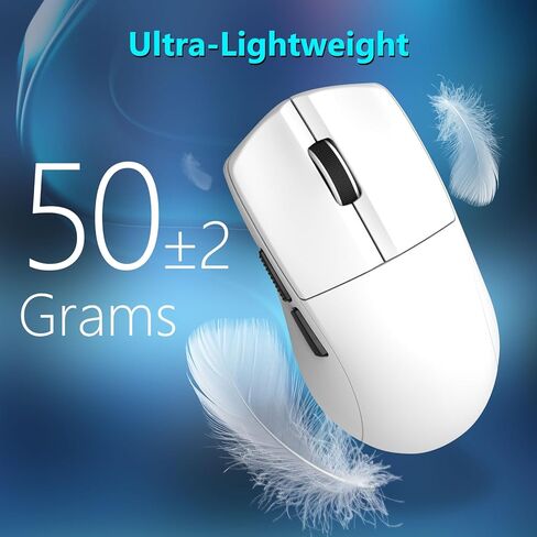 HUO JI E-YOOSO Wireless Gaming Mouse, 8KHz Polling Rate, 50–45000 DPI Adjustable, Bluetooth/2.4G/USB-C Wired, Ultralight 50g, 5 Programmable Buttons, Rechargeable, for PC/Mac/Linux/Xbox – White in Saudi Arabia