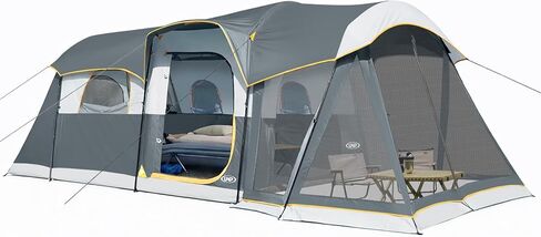 UNP Camping Tent 8 Person Waterproof Big Tunnel Tent with Screen Porch,Family Outdoor Large Tents for Camping 20' x 9' x 80in(H) in Saudi Arabia