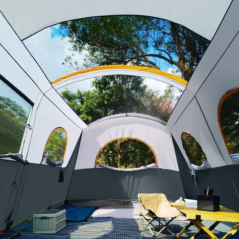 UNP Camping Tent 8 Person Waterproof Big Tunnel Tent with Screen Porch,Family Outdoor Large Tents for Camping 20' x 9' x 80in(H) in Saudi Arabia