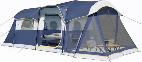 UNP Camping Tent 8 Person Waterproof Big Tunnel Tent with Screen Porch,Family Outdoor Large Tents for Camping 20' x 9' x 80in(H) in Saudi Arabia