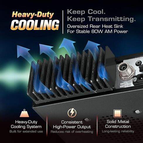Ranger RCI-39VHP Plus 10 Meter Amateur Radio 80W PEP High Power AM Mode SRA-198NC Noise Cancelling Mic Black Chrome Front Panel Auto SWR & LED Warning Alert Echo, Talkback & Big Heatsink in Saudi Arabia