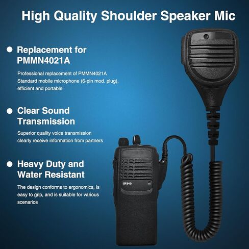 PMMN4021a Speaker Microphone PMMN4021 Heavy Duty Shoulder Mic with 3.5mm Audio Jack for Motorola Two Way Radio HT750 HT1250 HT1250LS HT1550 PR860 MTX850 MTX8250 PRO7150 PTX760 in Saudi Arabia