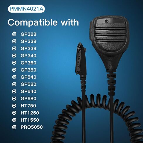 PMMN4021a Speaker Microphone PMMN4021 Heavy Duty Shoulder Mic with 3.5mm Audio Jack for Motorola Two Way Radio HT750 HT1250 HT1250LS HT1550 PR860 MTX850 MTX8250 PRO7150 PTX760 in Saudi Arabia