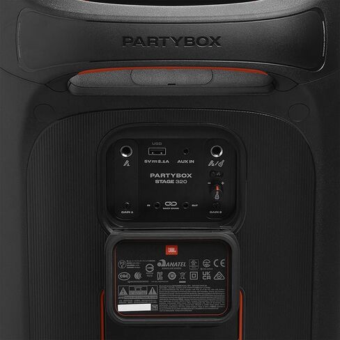 JBL PartyBox Stage 320 Portable Party Speaker with Wireless Two Microphone System (Black) in Saudi Arabia