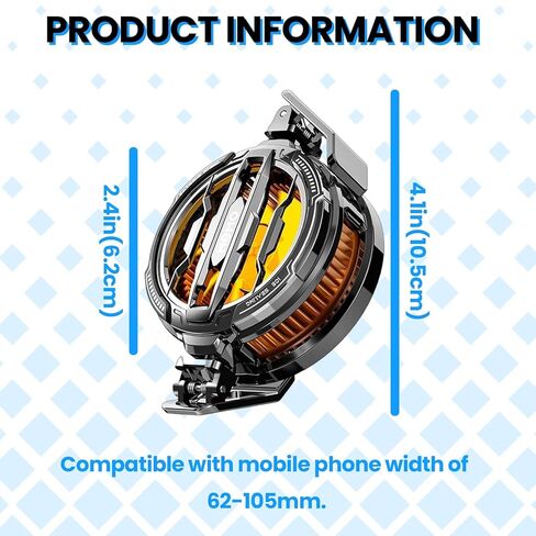 Magnetic Cell Phone Cooler, Phone Cooling Fan Portable Lightweight with Temperature Display for Mobile Gaming in Saudi Arabia