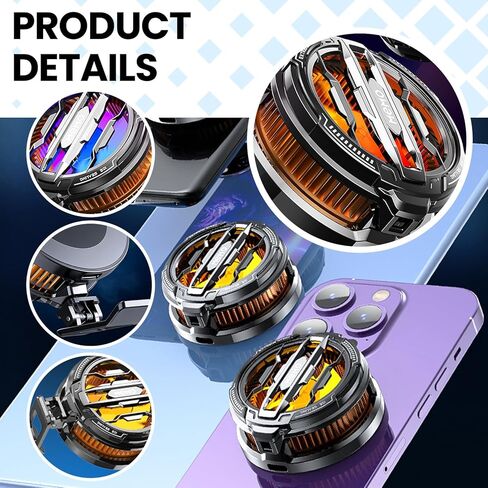 Magnetic Cell Phone Cooler, Phone Cooling Fan Portable Lightweight with Temperature Display for Mobile Gaming in Saudi Arabia
