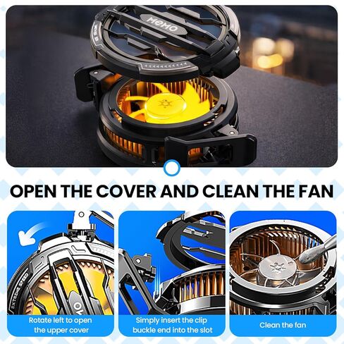 Magnetic Cell Phone Cooler, Phone Cooling Fan Portable Lightweight with Temperature Display for Mobile Gaming in Saudi Arabia