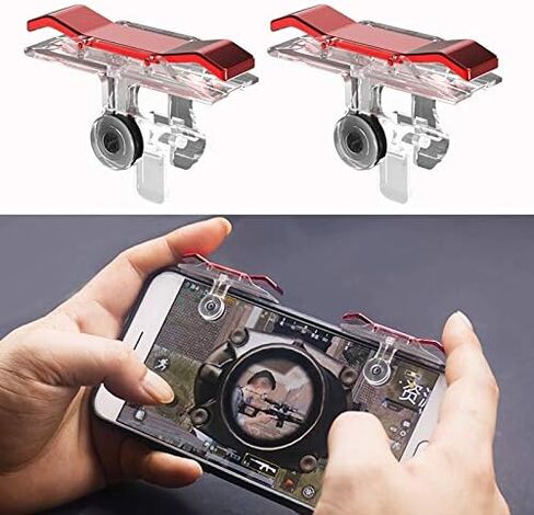 Mobile Phone Controller for Mobile Gaming Trigger, 6 Trigger Game Controller for iPhone & Android Phones, Compatible with PUBG Mobile/Knives Out/Call of Duty Mobile in Saudi Arabia