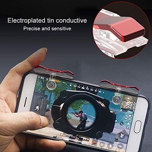 Mobile Phone Controller for Mobile Gaming Trigger, 6 Trigger Game Controller for iPhone & Android Phones, Compatible with PUBG Mobile/Knives Out/Call of Duty Mobile in Saudi Arabia