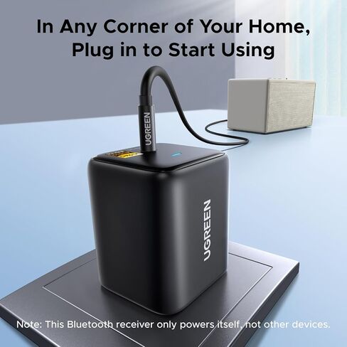 UGREEN Bluetooth 6.0 LDAC Audio Adapter for TV Home Speakers, High-Resolution Wireless Audio Bluetooth Receiver, Add Bluetooth Wireless to AUX/RCA Stereo Systems, Plug & Play and Dual Device Pairing in Saudi Arabia
