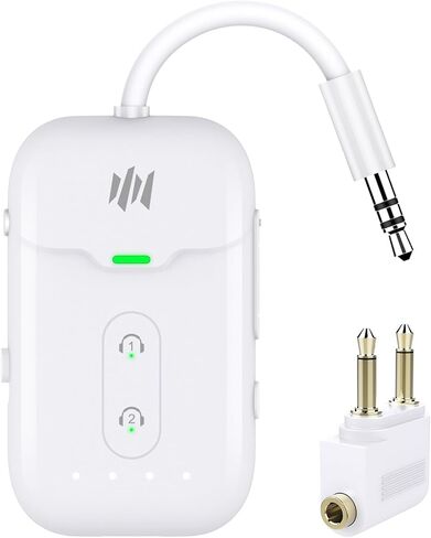 محول إرسال بلوتوث 5.4 ممتاز للطائرة، يدعم 2 AirPods/سماعات الرأس 2 في 1 مستقبل إرسال بلوتوث مع زمن استجابة منخفض aptX، محول لاسلكي للطيران والتلفزيون وصالة الألعاب الرياضية والأجهزة اللوحية وستيريو السيارة in Kuwait