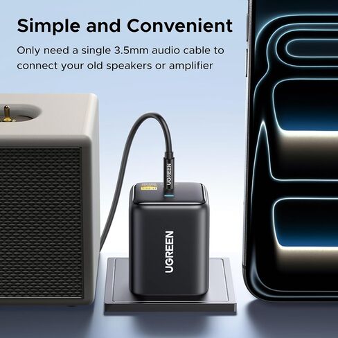 UGREEN Bluetooth 6.0 LDAC Audio Adapter for TV Home Speakers, High-Resolution Wireless Audio Bluetooth Receiver, Add Bluetooth Wireless to AUX/RCA Stereo Systems, Plug & Play and Dual Device Pairing in Saudi Arabia