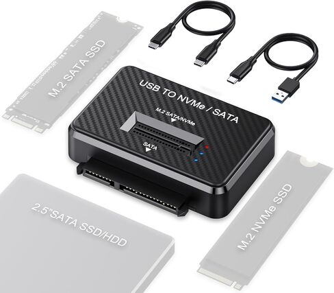 M2 NVMe SATA SSD قارئ القرص الصلب USB 3.2 Gen 2 10Gbps قارئ SSD خارجي لـ 2.5 بوصة HDD SSD M.2 NVMe SATA (M Key&M+B Key)، أحجام الدعم 2230 2242 2260 2280 22110 in Kuwait