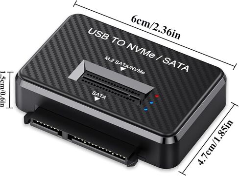 M2 NVMe SATA SSD قارئ القرص الصلب USB 3.2 Gen 2 10Gbps قارئ SSD خارجي لـ 2.5 بوصة HDD SSD M.2 NVMe SATA (M Key&M+B Key)، أحجام الدعم 2230 2242 2260 2280 22110 in Kuwait