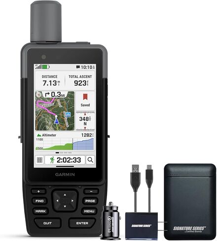Garmin GPSMAP H1 Premium GPS Handheld Navigator with Touchscreen and Buttons, Durable IP67 Water Rating, Long Battery Life, Flashlight, Preloaded Maps | Signature Series Power Bundle in Saudi Arabia