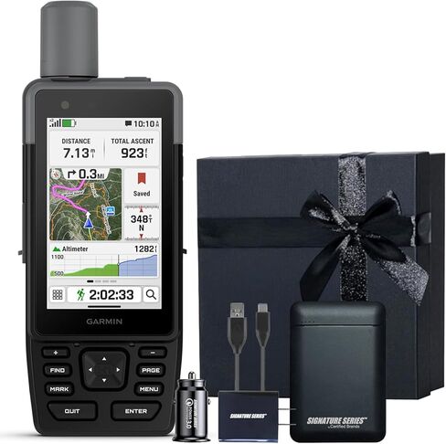 Garmin GPSMAP H1 Premium GPS Handheld Navigator with Touchscreen and Buttons, Durable IP67 Water Rating, Long Battery Life, Flashlight, Preloaded Maps | Signature Series Power Bundle in Saudi Arabia