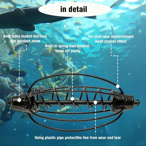 12 PcsSpringFishing Feeder Carp Bait of Bream Tackle Cage Bait Cage Holder Fishing Tackle Equipment Accessories in Saudi Arabia