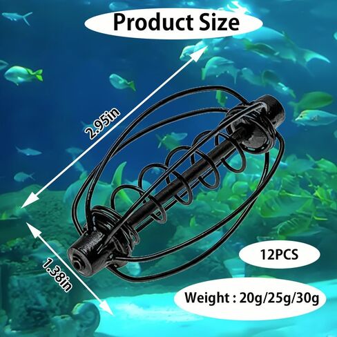12 PcsSpringFishing Feeder Carp Bait of Bream Tackle Cage Bait Cage Holder Fishing Tackle Equipment Accessories in Saudi Arabia