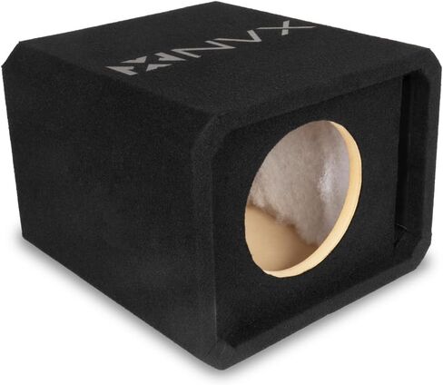 NVX NE81P Single 8" Ported Subwoofer Enclosure – 0.75 Cu Ft MDF Sub Box with Polyfil, 38Hz Slot Port, Spring Terminals, Black Carpet Finish in Saudi Arabia