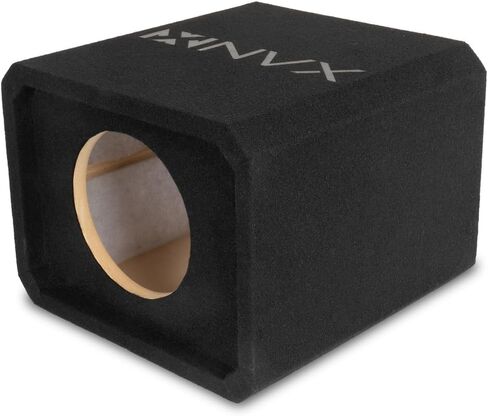 NVX NE81P Single 8" Ported Subwoofer Enclosure – 0.75 Cu Ft MDF Sub Box with Polyfil, 38Hz Slot Port, Spring Terminals, Black Carpet Finish in Saudi Arabia