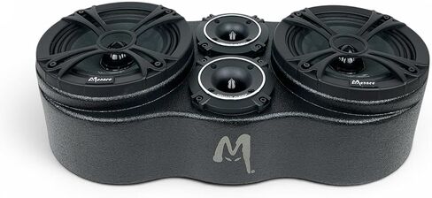 Menace AUDIO® حاوية متوسطة المدى مزدوجة محملة مقاس 6.5 بوصة مع مكبرات صوت 2 × 3.5 - رصاصات سوداء in Saudi Arabia