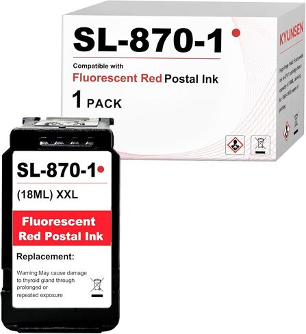 خرطوشة حبر حمراء SL-870-1 خرطوشة حبر حمراء فلورية متوافقة مع SL870-1 لاستبدال Pitney Bowes الجديدة لآلات البريد SendPro Mailstation الجديدة (CSD1) عبوتان (18 مل * 2) in Saudi Arabia