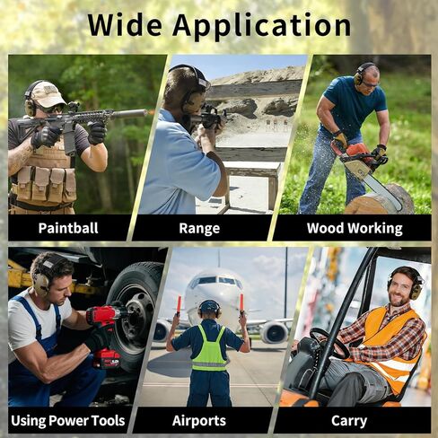 Electronic Shooting Ear Protection Earmuffs, 5X Sound Amplification Headphones with NRR 23dB Active Noise Reduction for Hunting & Gun Range in Saudi Arabia