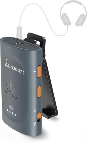 Venucast AuraClip – Universal Auracast Receiver Set (10-Pack) for Churches & Public Venues, Works with Any Auracast Transmitter, 3.5mm AUX Bridge for Headphones & Neckloops in Saudi Arabia