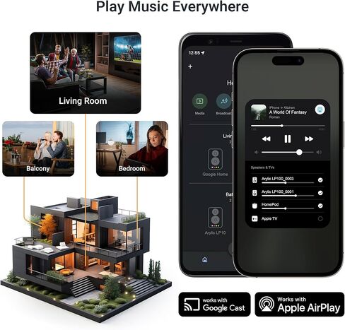 مشغل موسيقى Arylic LP100، بلوتوث لاسلكي 5.4 وWiFi Audio Preamp مع AirPlay 2، Google Cast، Spotify/Tidal/Qobuz Connect، Auracast، HDMI eARC، مدخلات بصرية/تناظرية، 192 كيلو هرتز/24 بت عالي الدقة in Kuwait