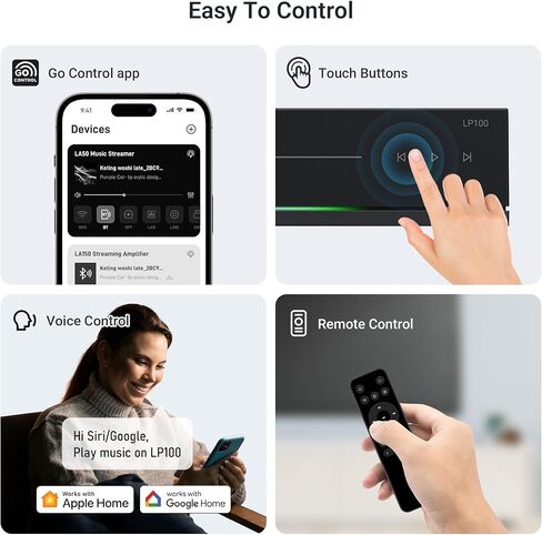 مشغل موسيقى Arylic LP100، بلوتوث لاسلكي 5.4 وWiFi Audio Preamp مع AirPlay 2، Google Cast، Spotify/Tidal/Qobuz Connect، Auracast، HDMI eARC، مدخلات بصرية/تناظرية، 192 كيلو هرتز/24 بت عالي الدقة in Kuwait