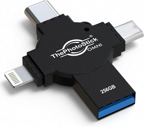 ThePhotoStick® Omni X 128GB Secure Photo & Video Backup and Transfer, Gift for Mom, Digital File Organization, USB Multiport Connection for Phones, Tablets and Computers, External Storage in Saudi Arabia