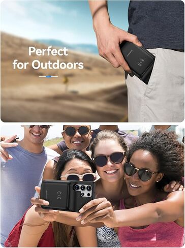 حافظة بطارية NEWDERY بقدرة 10000 مللي أمبير في الساعة لهاتف Galaxy S23 Ultra، حافظة شحن لاسلكية Qi، دعم مزامنة البيانات، حزمة بطارية واقية محمولة قابلة لإعادة الشحن لهاتف Samsung S23 Ultra 5G 6.8 بوصة أسود in Kuwait