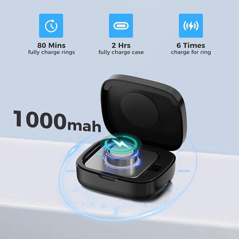 حافظة شحن محمولة عالمية لـ Oura Ring Gen 4 & Gen 3، شاحن سفر، تناسب جميع أحجام Oura Ring 4 و3، عمر بطارية 30 يومًا (الشاحن الرسمي غير متضمن) in Saudi Arabia
