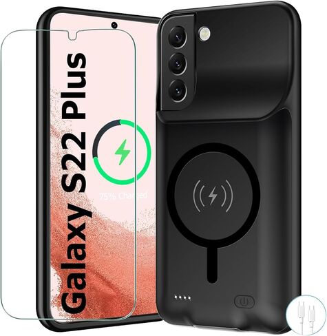 Battery Case for Galaxy S24 Ultra, Upgraded 12000mAh Battery Pack Rechargeable Charger Case with Wireless Charging Compatible for Galaxy S24 Ultra(6.8 inch) External Charging Cover (Black) in Saudi Arabia