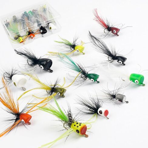 Fly Fishing Poppers Fly Fishing Lures Bass Crappie Bluegill Sunfish Panfish Trout Salmon Perch Steelhead Flies for Freshwater Saltwater in Saudi Arabia