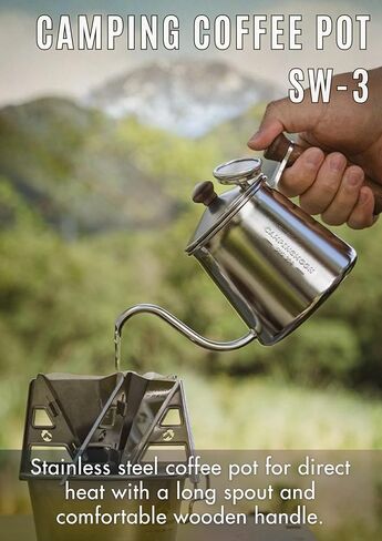 CAMPINGMOON Camping Kettle Coffee Pot – Mini Kettle, Drip Pot, 530cc Capacity, Stainless Steel 304, One-Piece Construction, Direct Fire Compatible SW-3 in Saudi Arabia