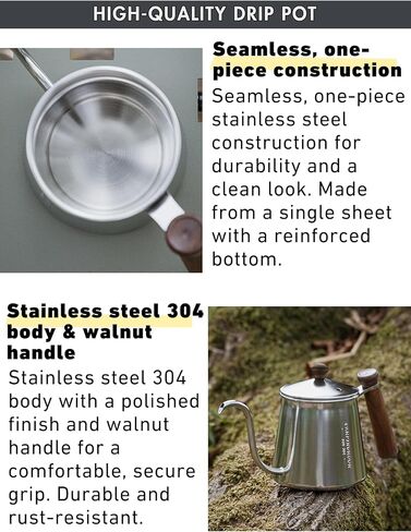CAMPINGMOON Camping Kettle Coffee Pot – Mini Kettle, Drip Pot, 530cc Capacity, Stainless Steel 304, One-Piece Construction, Direct Fire Compatible SW-3 in Saudi Arabia