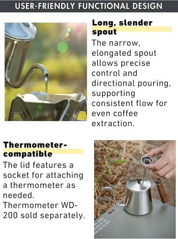CAMPINGMOON Camping Kettle Coffee Pot – Mini Kettle, Drip Pot, 530cc Capacity, Stainless Steel 304, One-Piece Construction, Direct Fire Compatible SW-3 in Saudi Arabia