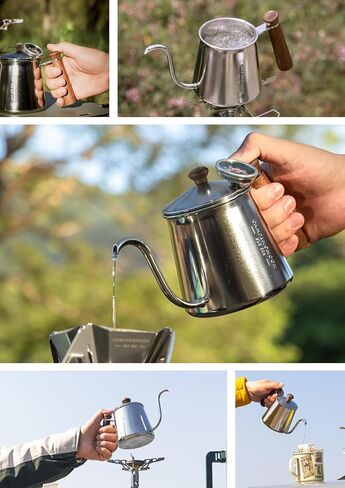 CAMPINGMOON Camping Kettle Coffee Pot – Mini Kettle, Drip Pot, 530cc Capacity, Stainless Steel 304, One-Piece Construction, Direct Fire Compatible SW-3 in Saudi Arabia