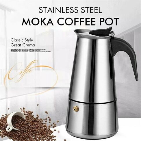 1PCS Stainless Steel Coffee Urns - Mocha Espresso Latte Percolator Stove Coffee Maker - Drink Tool in Saudi Arabia