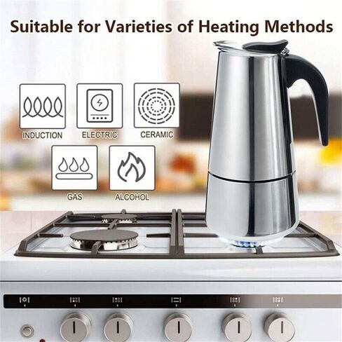 1PCS Stainless Steel Coffee Urns - Mocha Espresso Latte Percolator Stove Coffee Maker - Drink Tool in Saudi Arabia