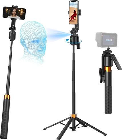 حامل ثلاثي لتتبع الوجه التلقائي لهاتف iPhone، حامل ثلاثي لتتبع الوجه يدور تلقائيًا 360 درجة، التحكم بالإيماءات، لا يتطلب تطبيق، مثبت Gimbal للهواتف الذكية، لبث الفيديو المباشر، والتسجيل in Kuwait