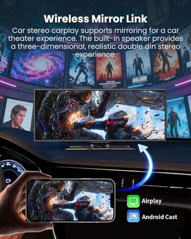 أكبر شاشة Apple CarPlay لاسلكية مقاس 11.5 بوصة للسيارة - ترقية Carplay وستيريو Android Auto للسيارة مع التحكم في التطبيق، وكاميرا داش 4K/كاميرا احتياطية/GPS/وصلة مرآة/تحكم صوتي/تسجيل حلقة/GPS/FM in Kuwait