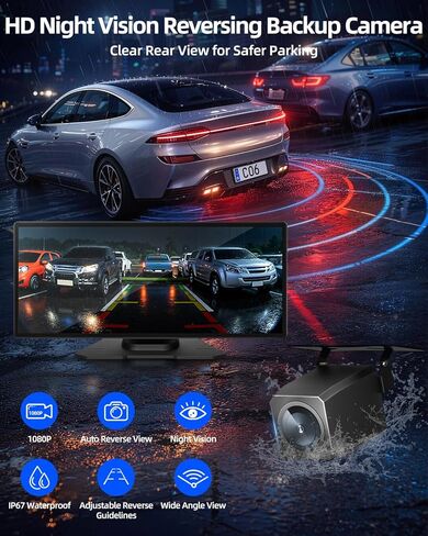 شاشة Apple CarPlay مقاس 11.5 بوصة للسيارة، تشغيل السيارة المحمول وستيريو السيارة بشاشة تعمل باللمس بنظام Android التلقائي مع التحكم في التطبيق، كاميرا داش كام 4K 1080P، كاميرا احتياطية 1080P، نظام تحديد المواقع العالمي (GPS)، التحكم الصوتي، وصلة مرآة FM ل in Saudi Arabia