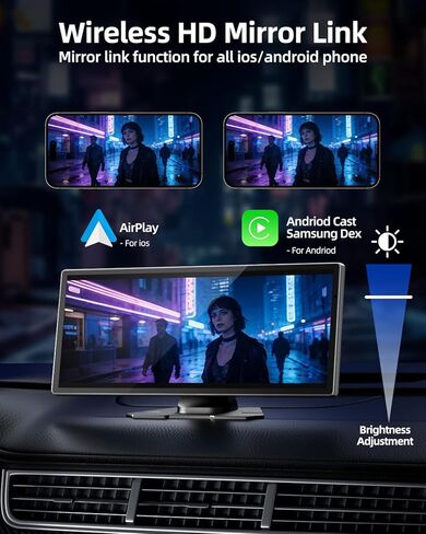 شاشة Apple CarPlay مقاس 11.5 بوصة للسيارة، تشغيل السيارة المحمول وستيريو السيارة بشاشة تعمل باللمس بنظام Android التلقائي مع التحكم في التطبيق، كاميرا داش كام 4K 1080P، كاميرا احتياطية 1080P، نظام تحديد المواقع العالمي (GPS)، التحكم الصوتي، وصلة مرآة FM ل in Saudi Arabia