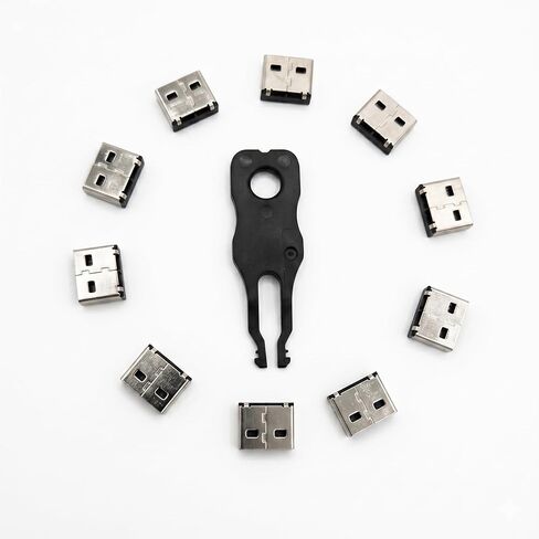 PortPlugs USB-A Port Blocker 10 Pack مع مفتاح، نظام قفل ثنائي النقاط، أقفال معدنية من سبائك الزنك تمنع الوصول غير المصرح به وسرقة البيانات، أمان عالي لأجهزة الكمبيوتر المحمولة وأجهزة الكمبيوتر المكتبية ومحطات العمل، أسود in Kuwait