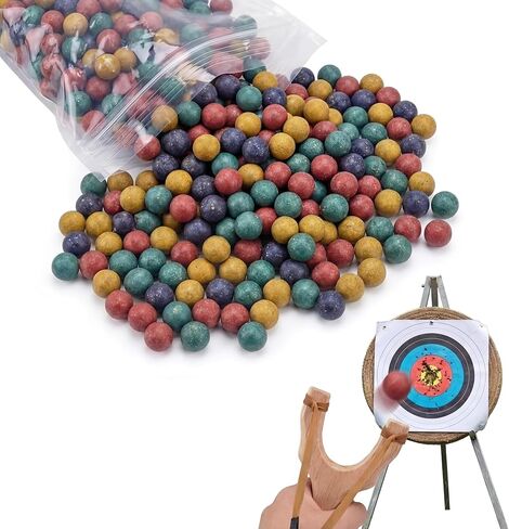 1000 Pcs 3/8 Inch Slingshot Ammo Bulk, Multicolor Biodegradable Clay Sling Shot Ammo Balls for Shooting Target Practice (Black, Dark Red, Yellow, Green) in Kuwait